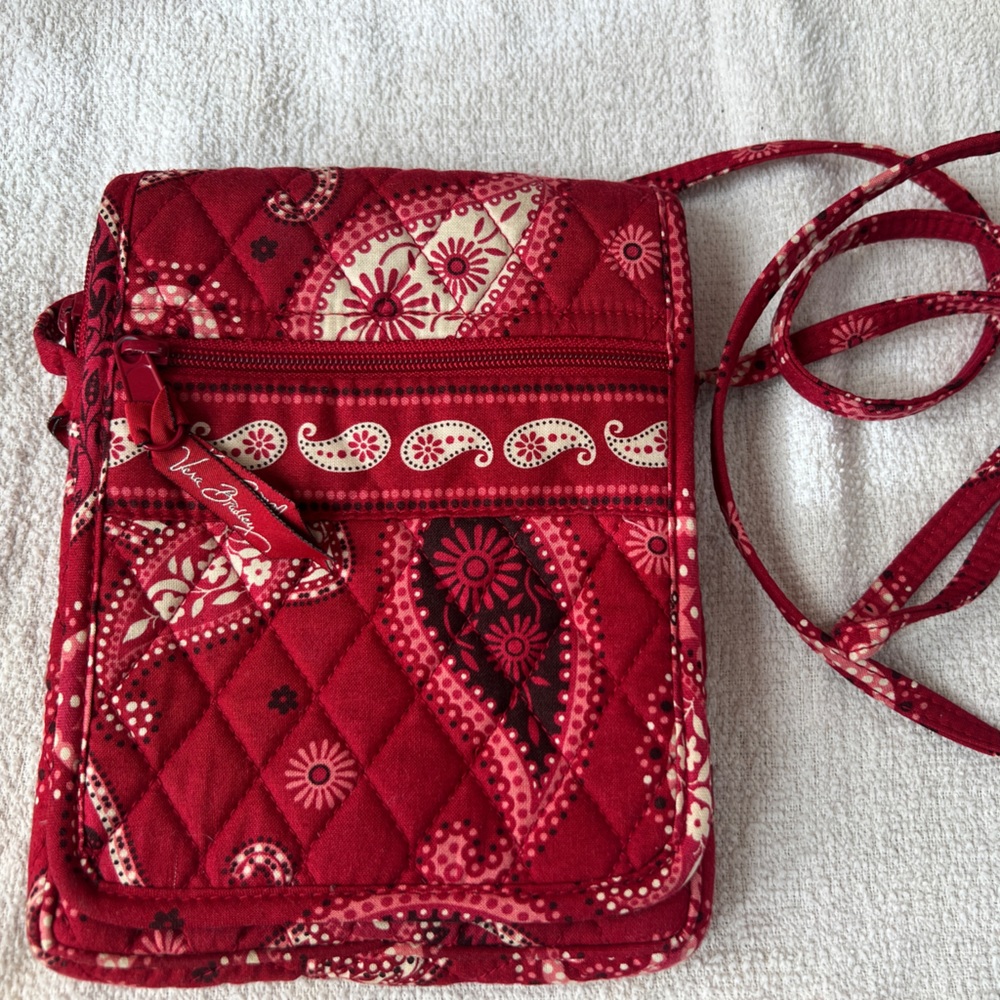 Vera Bradley Mesa Red Paisley Mini Hipster Shoulder or Crossbody Bag
